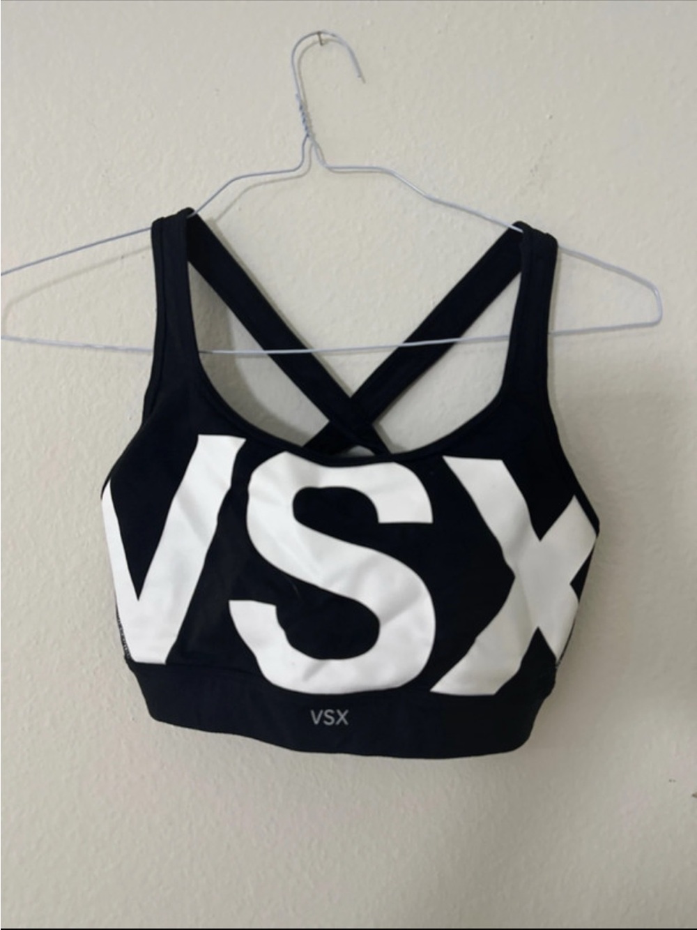 Victoria's Secret Black & White VSX Logo Sports Bra